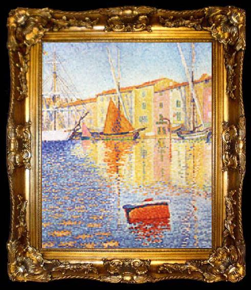 framed  Paul Signac The Red Buoy, ta009-2